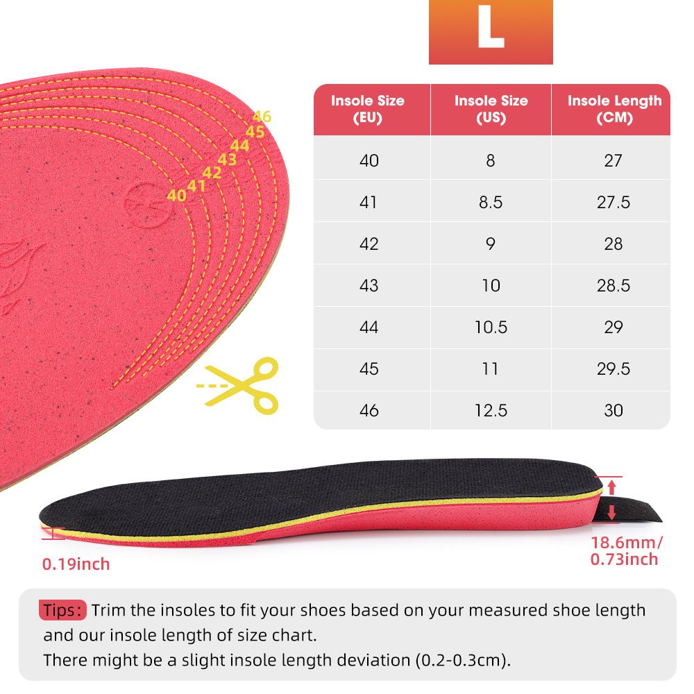 Rechargeable Heated Insoles with Bluetooth APP Control - 3 Heat Settings (40-60 degrees C), Trim-to-Fit, V1232-JRKCXD001
