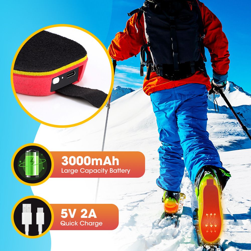 Rechargeable Heated Insoles with Bluetooth APP Control - 3 Heat Settings (40-60 degrees C), Trim-to-Fit, V1232-JRKCXD001