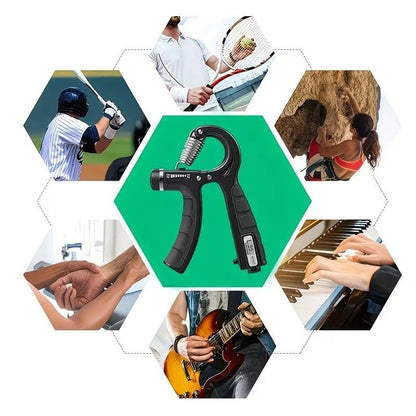 Adjustable Heavy-Duty Grip Strengthener with Counter, 10-100kg - Powerful Forearm and Wrist Builder for V1232-JSBLQ003