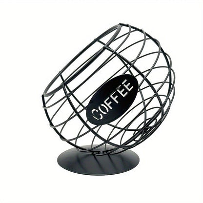 1pc Unique Coffee Capsule Basket Iron Coffee Pod Holder with Slanted Design for Home Bar and Cafe Display. V1232-KFJNL001