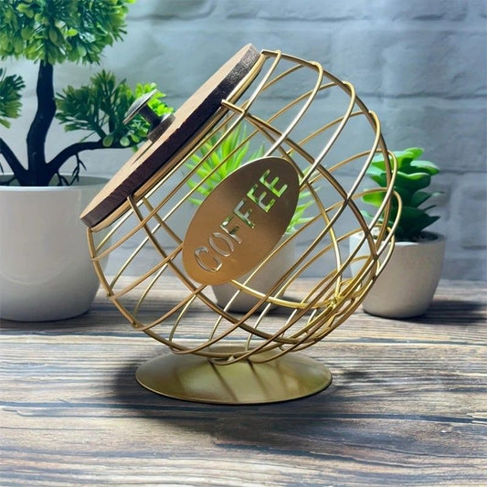 1pc Unique Coffee Capsule Basket Iron Coffee Pod Holder with Slanted Design for Home Bar and Cafe V1232-KFJNL002