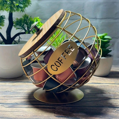 1pc Unique Coffee Capsule Basket Iron Coffee Pod Holder with Slanted Design for Home Bar and Cafe V1232-KFJNL002