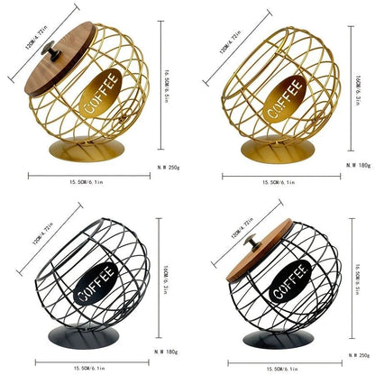 1pc Unique Coffee Capsule Basket Iron Coffee Pod Holder with Slanted Design for Home Bar and Cafe V1232-KFJNL002