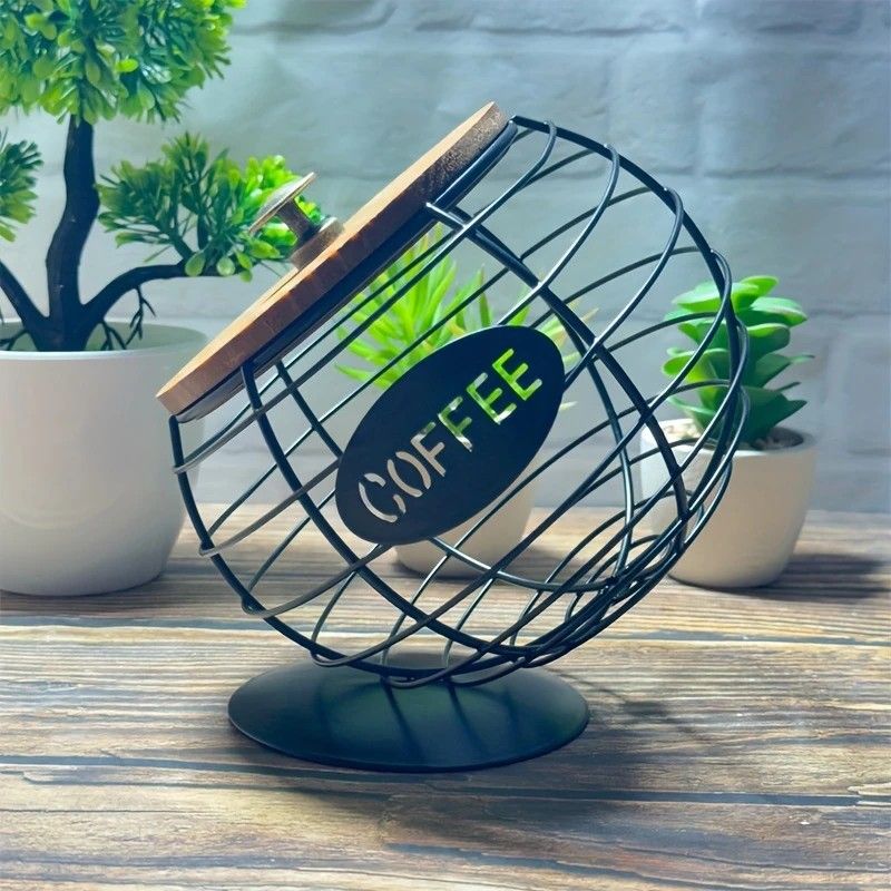 1pc Unique Coffee Capsule Basket Iron Coffee Pod Holder with Slanted Design for Home Bar and Cafe V1232-KFJNL002