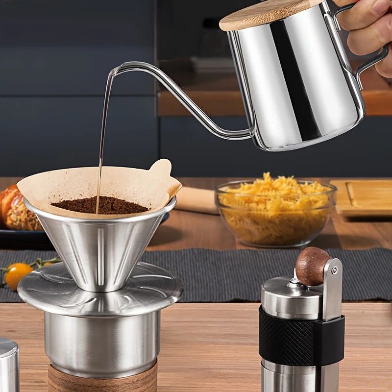 6-Piece Pour Over Coffee Set, Coffee Machine Gift Box, Pour Over Coffee Kettle, Coffee Cup, Coffee Bean V1232-KFLXTZ001