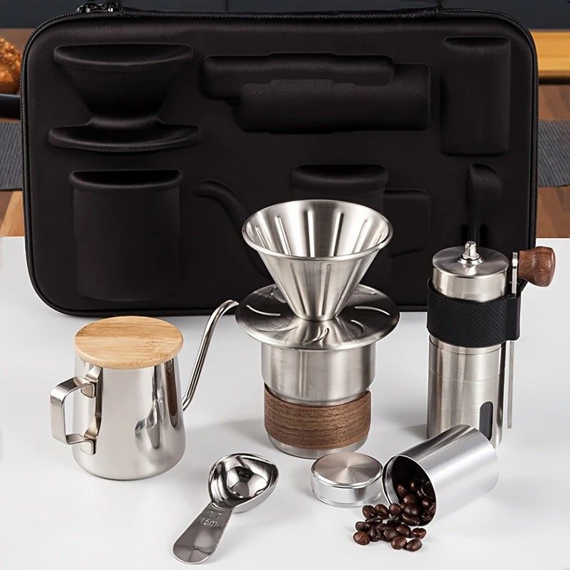 6-Piece Pour Over Coffee Set, Coffee Machine Gift Box, Pour Over Coffee Kettle, Coffee Cup, Coffee Bean V1232-KFLXTZ002