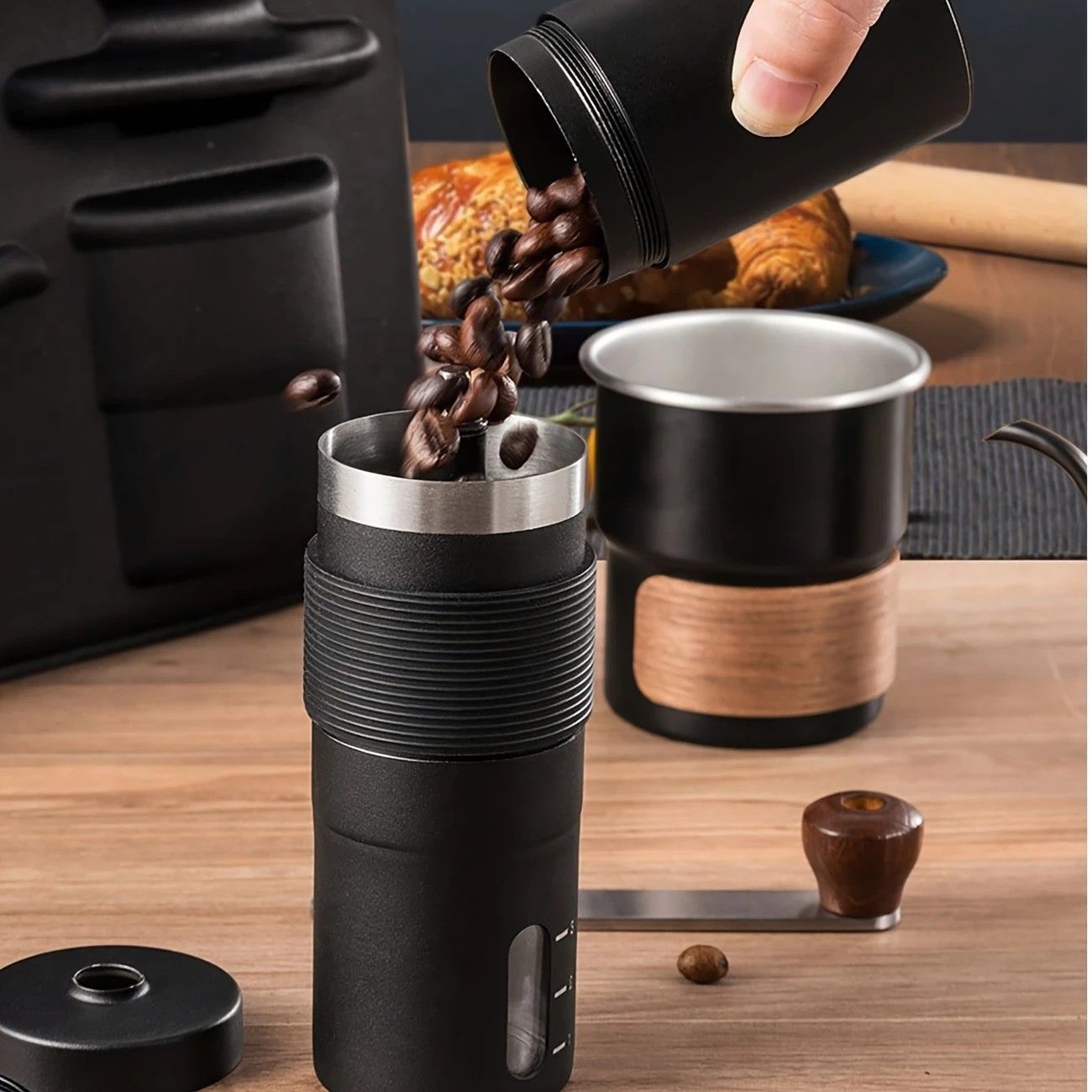 6-Piece Pour Over Coffee Set, Coffee Machine Gift Box, Pour Over Coffee Kettle, Coffee Cup, Coffee Bean V1232-KFLXTZ003