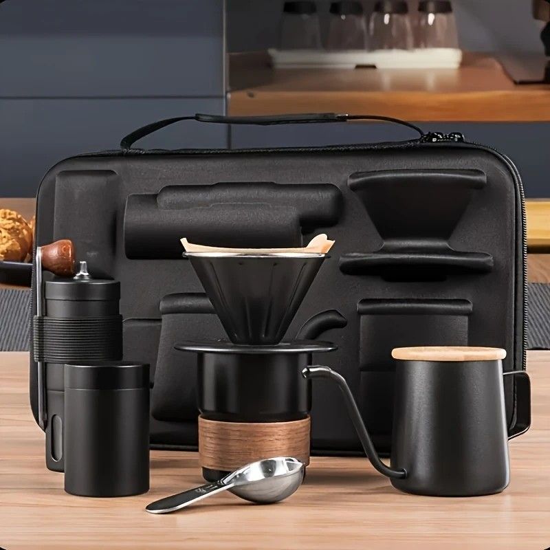 6-Piece Pour Over Coffee Set, Coffee Machine Gift Box, Pour Over Coffee Kettle, Coffee Cup, Coffee Bean V1232-KFLXTZ003