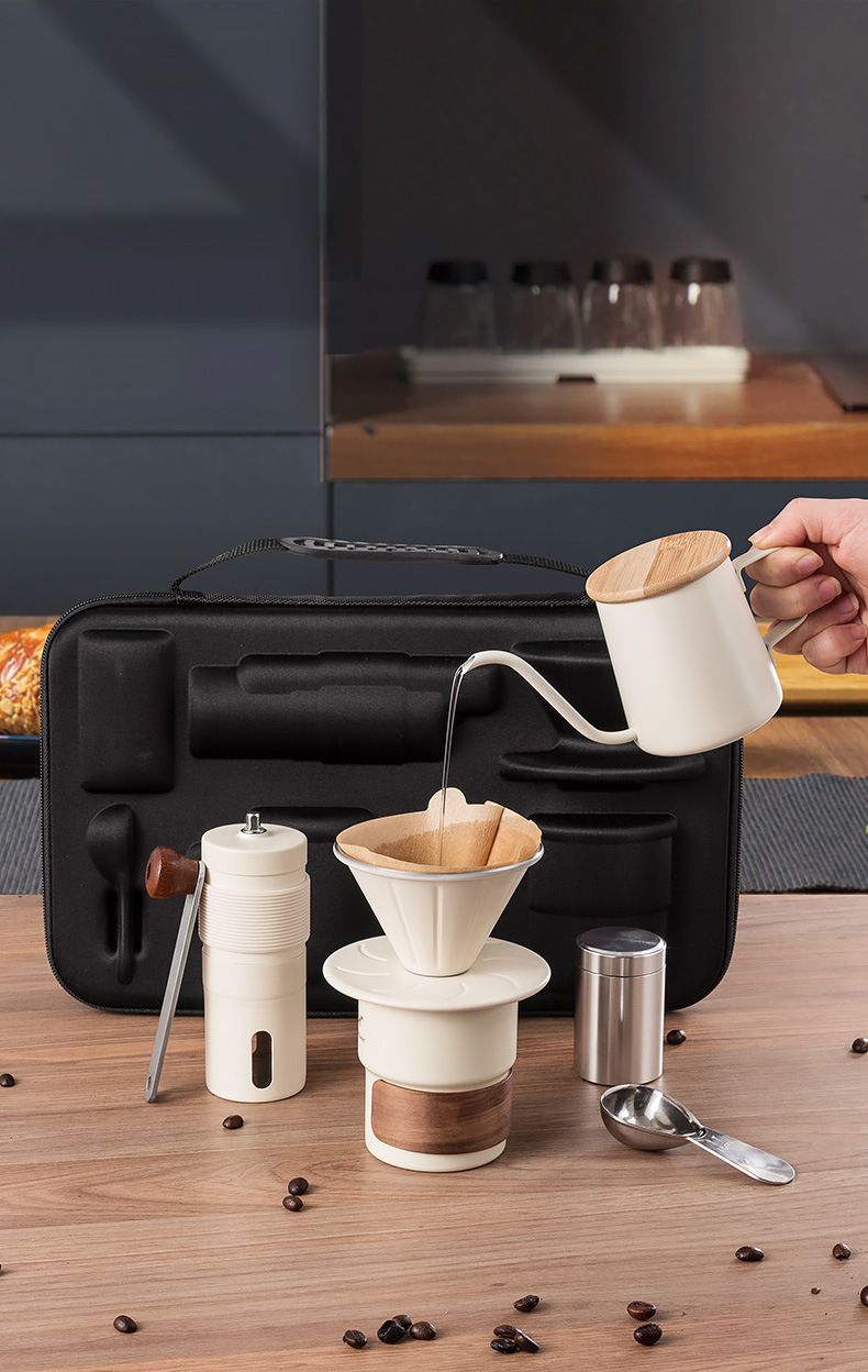 6-Piece Pour Over Coffee Set, Coffee Machine Gift Box, Pour Over Coffee Kettle, Coffee Cup, Coffee Bean V1232-KFLXTZ003