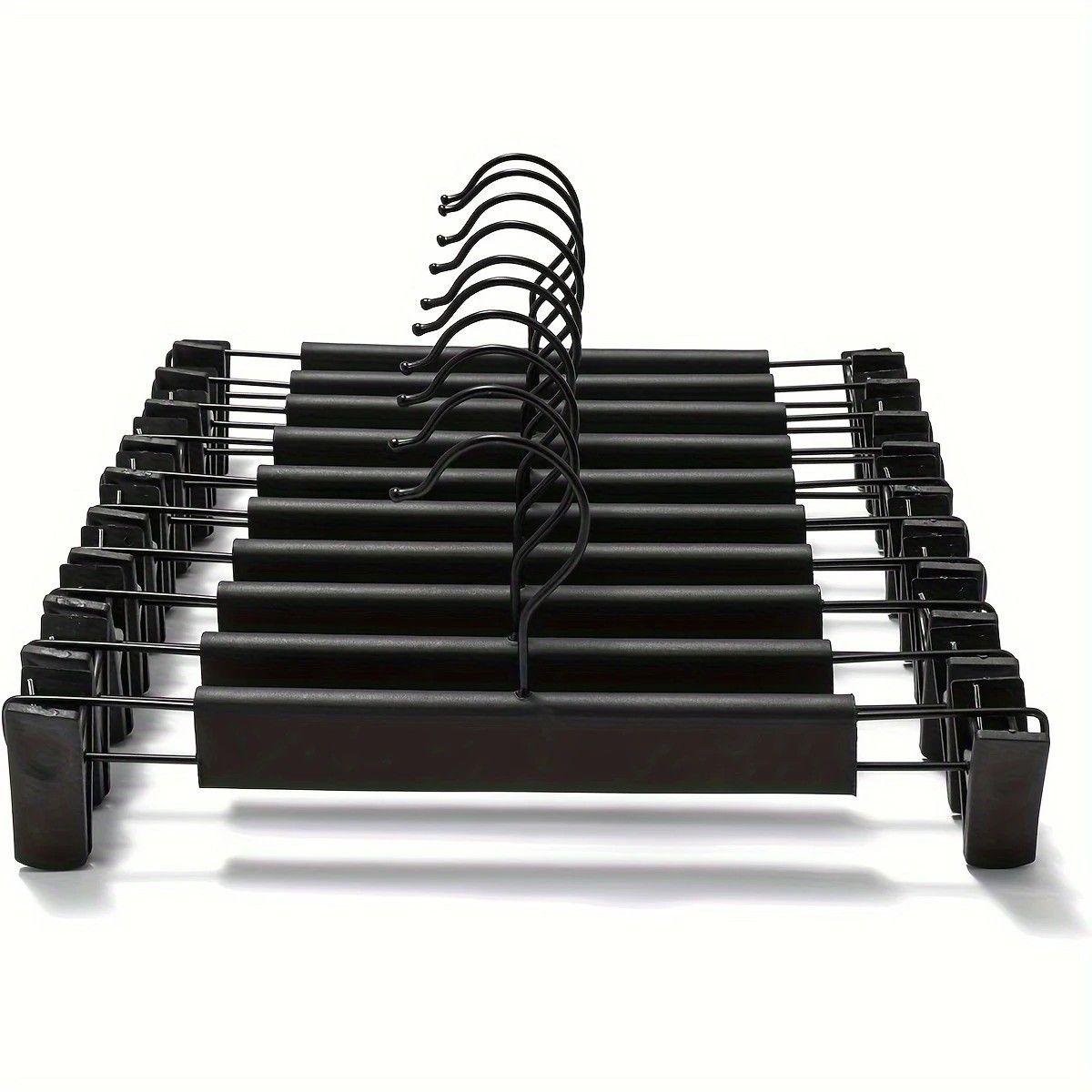 10-Pack Multi-Purpose Adjustable Pant Hangers: Thickened Non-Slip Clips, 360 degrees Rotating Hook, V1232-KJ001