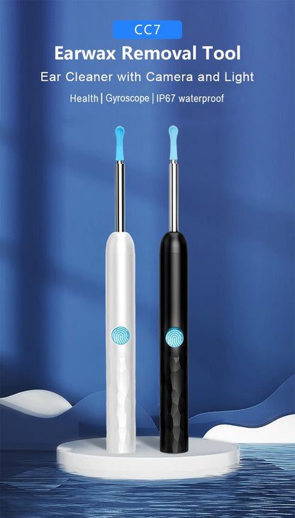 8-Piece Smart Visual Ear Cleaner, 1080P HD AI Warning, IP67 Waterproof Silicone Soft Tip, Safe and V1232-KSCHQ001