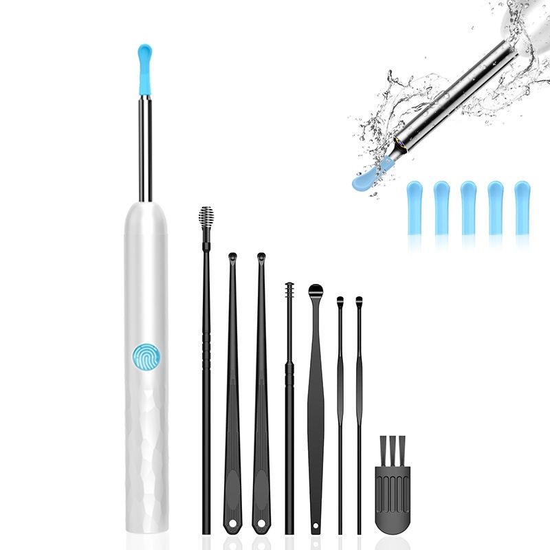 8-Piece Smart Visual Ear Cleaner, 1080P HD AI Warning, IP67 Waterproof Silicone Soft Tip, Safe and V1232-KSCHQ001