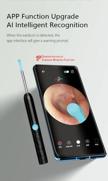 8-Piece Smart Visual Ear Cleaner, 1080P HD AI Warning, IP67 Waterproof Silicone Soft Tip, Safe and V1232-KSCHQ002
