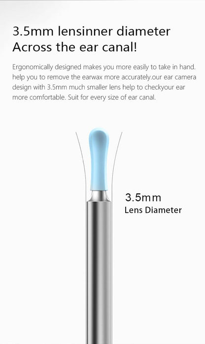 8-Piece Smart Visual Ear Cleaner, 1080P HD AI Warning, IP67 Waterproof Silicone Soft Tip, Safe and V1232-KSCHQ002
