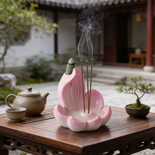 One lotus-shaped incense cone, a multifunctional home decoration piece, suitable for yoga and V1232-LHXL002