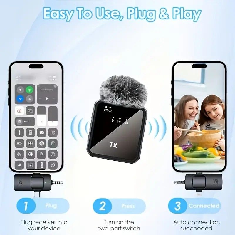 2.4G Wireless Lavalier Microphone: Multi - person, Full - scenario Audio, 25m HD Noise - reduction V1232-LJMKF001