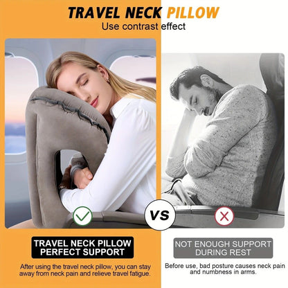 Inflatable Travel Pillow | Multi-Scene Ergonomic Design, 3-Second Inflate/Deflate, Relieves Travel V1232-LXHJZCQ001