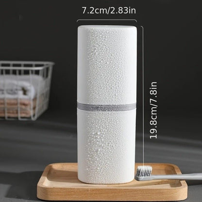 1pc Portable Toothbrush Holder Box, Multi-functional Travel Toothbrush Storage Case, Mouthwash Cup and V1232-LXSKB001