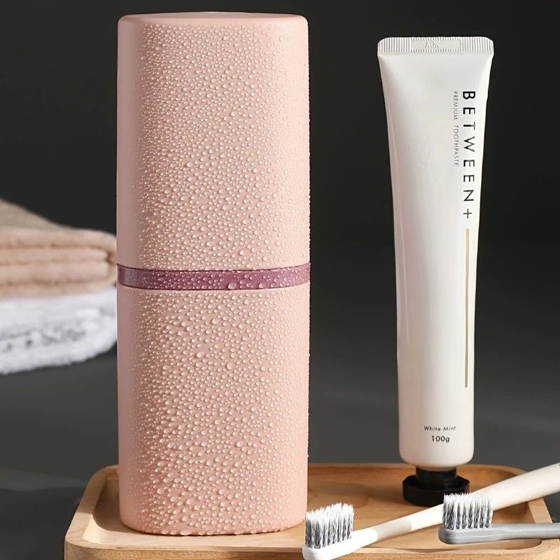 1pc Portable Toothbrush Holder Box, Multi-functional Travel Toothbrush Storage Case, Mouthwash Cup and V1232-LXSKB001