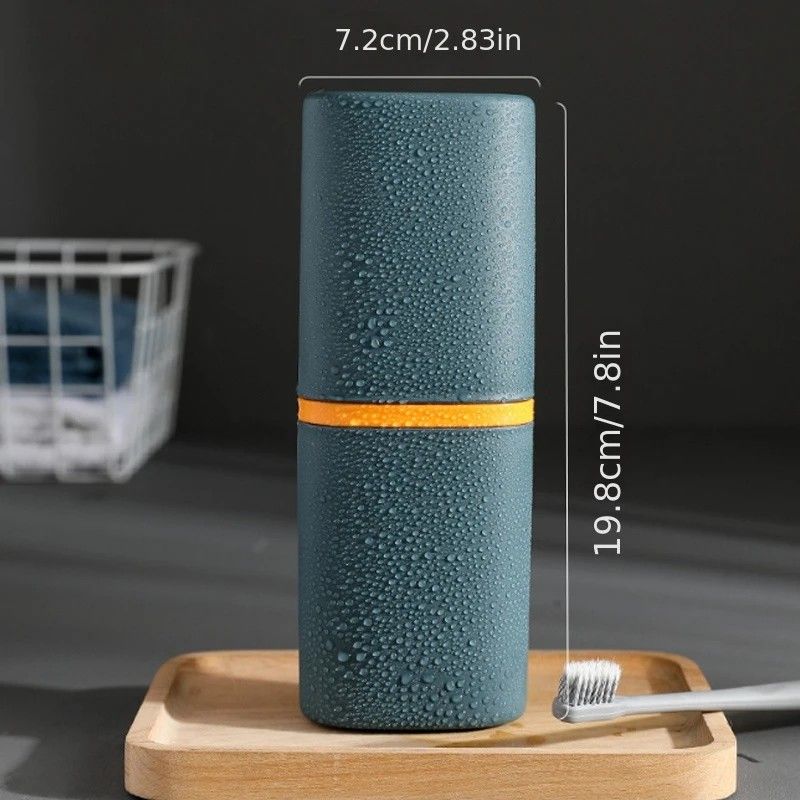 1pc Portable Toothbrush Holder Box, Multi-functional Travel Toothbrush Storage Case, Mouthwash Cup and V1232-LXSKB001