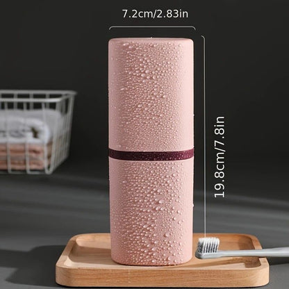 1pc Portable Toothbrush Holder Box, Multi-functional Travel Toothbrush Storage Case, Mouthwash Cup and V1232-LXSKB001