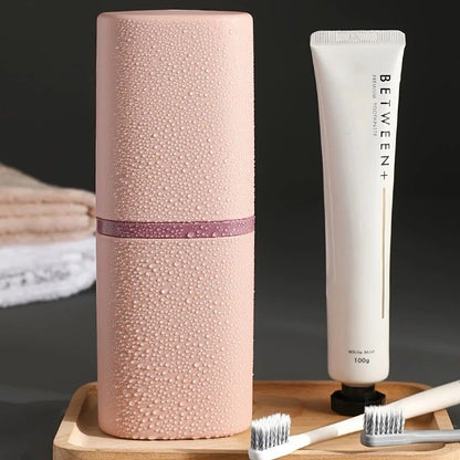 1pc Portable Toothbrush Holder Box, Multi-functional Travel Toothbrush Storage Case, Mouthwash Cup and V1232-LXSYB004