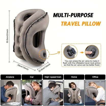 Inflatable Travel Pillow | Multi-Scene Ergonomic Design, 3-Second Inflate/Deflate, Relieves Travel V1232-LXZTCQ001