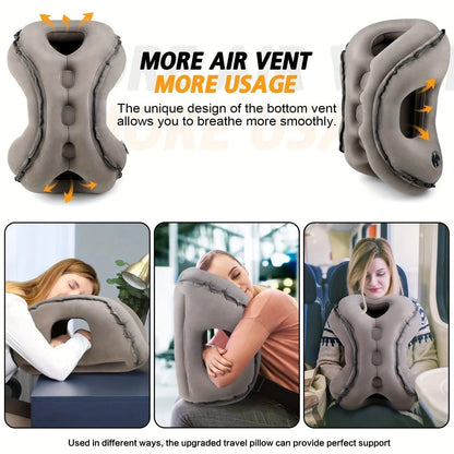 Inflatable Travel Pillow | Multi-Scene Ergonomic Design, 3-Second Inflate/Deflate, Relieves Travel V1232-LXZTCQ001