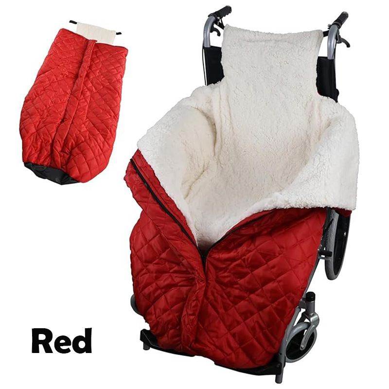 Winter Elderly Wheelchair Heating Blanket | Windproof & Fleece-Lined, Ideal for Both Outings and Home Use(red) V1232-LYBNT001