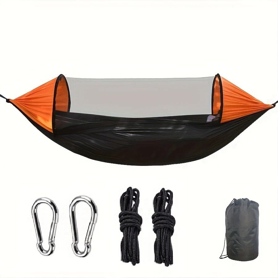 Sun-Protection Outdoor Hammock|2-in-1 Detachable Mosquito Net, Portable Camping Essential. orange V1232-LYDC001