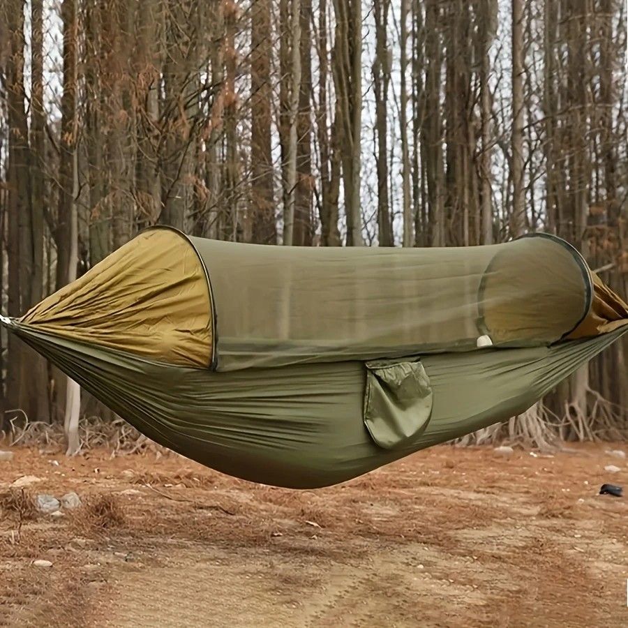 Sun-Protection Outdoor Hammock|2-in-1 Detachable Mosquito Net, Portable Camping Essential. orange V1232-LYDC001