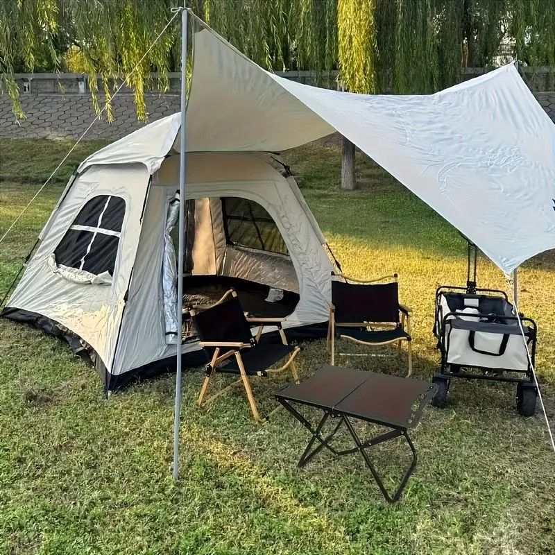 Portable Folding Camping Table Iron Outdoor Picnic Beach BBQ Tailgate Hiking with Storage Bag(BLACK) V1232-LYZ001