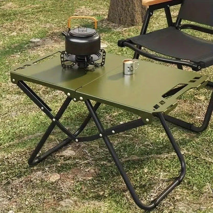 Portable Folding Camping Table Iron Outdoor Picnic Beach BBQ Tailgate Hiking with Storage Bag(BLACK) V1232-LYZ001