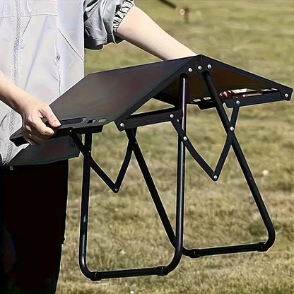 Portable Folding Camping Table Iron Outdoor Picnic Beach BBQ Tailgate Hiking with Storage Bag(GREEN) V1232-LYZ002