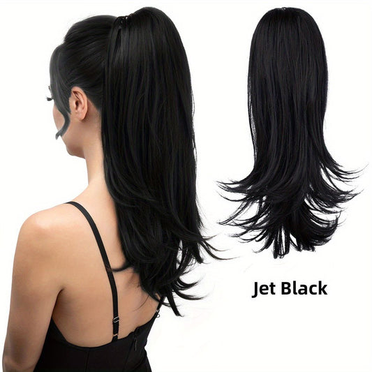 Clip-on Ponytail Hairpiece - Dual-use design, rotate 180 degrees to switch between styles. Made of synthetic V1232-LYZJJF001