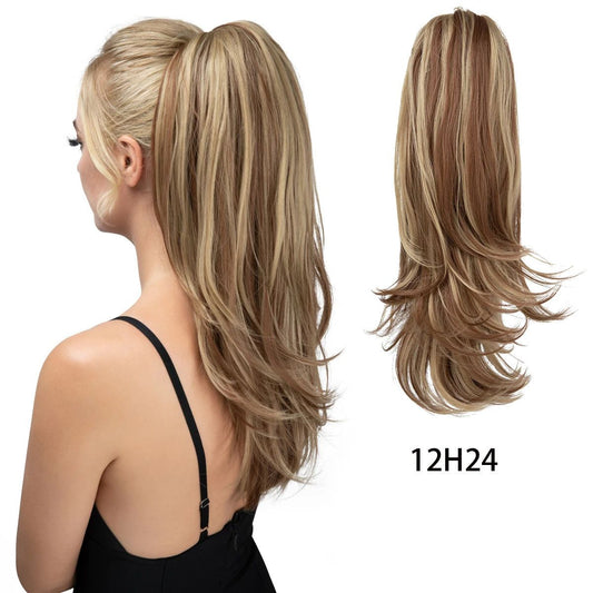 Clip-on Ponytail Hairpiece - Dual-use design, rotate 180 degrees to switch between styles. Made of synthetic V1232-LYZJJF003