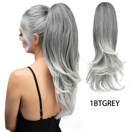 Clip-on Ponytail Hairpiece - Dual-use design, rotate 180 degrees to switch between styles. Made of synthetic V1232-LYZJJF004