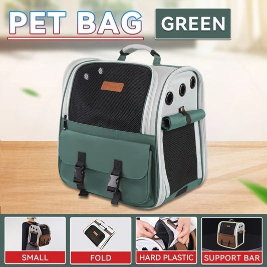 Cat Backpack Carrier - Lightweight, Foldable, Shape-Retaining Travel Bag for Cats and Small Dogs up to V1232-MBB003