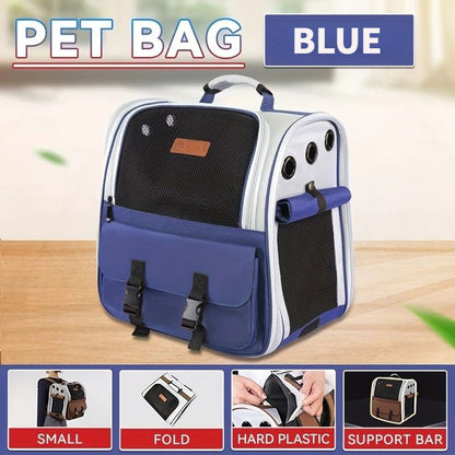 Cat Backpack Carrier - Lightweight, Foldable, Shape-Retaining Travel Bag for Cats and Small Dogs up to V1232-MBB004