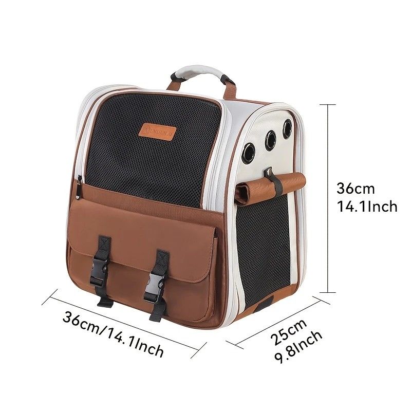 Cat Backpack Carrier - Lightweight, Foldable, Shape-Retaining Travel Bag for Cats and Small Dogs up to V1232-MBB004