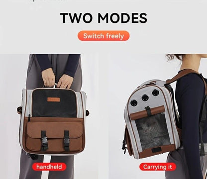 Cat Backpack Carrier - Lightweight, Foldable, Shape-Retaining Travel Bag for Cats and Small Dogs up to V1232-MBB004