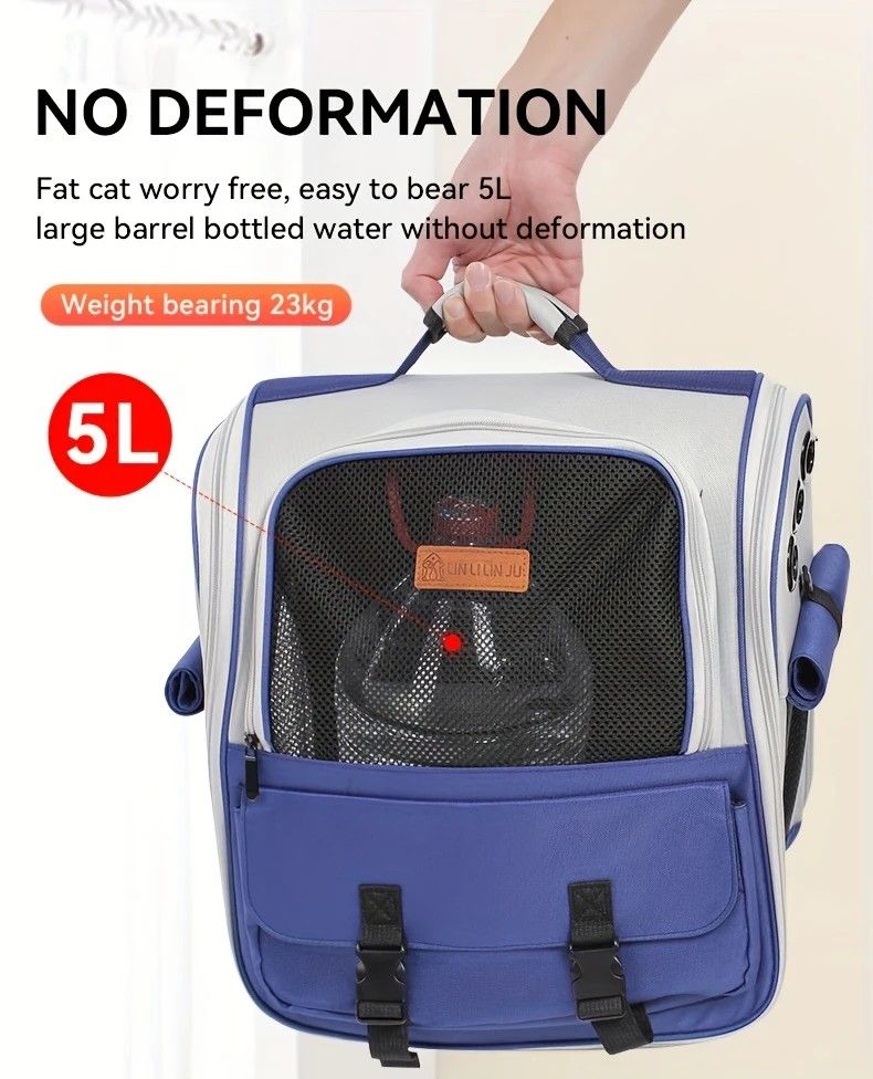 Cat Backpack Carrier - Lightweight, Foldable, Shape-Retaining Travel Bag for Cats and Small Dogs up to V1232-MBB004