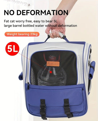 Cat Backpack Carrier - Lightweight, Foldable, Shape-Retaining Travel Bag for Cats and Small Dogs up to V1232-MBB004