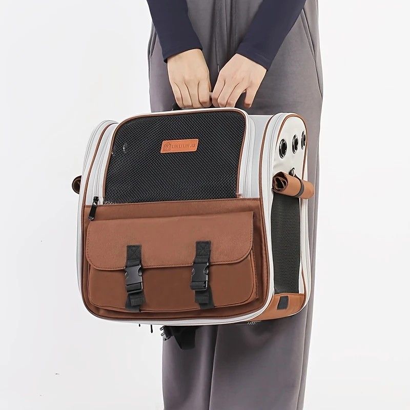 Cat Backpack Carrier - Lightweight, Foldable, Shape-Retaining Travel Bag for Cats and Small Dogs up to V1232-MBB004