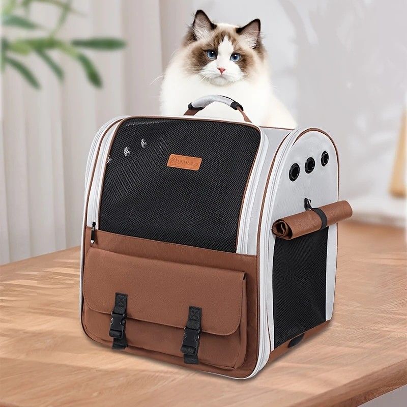 Cat Backpack Carrier - Lightweight, Foldable, Shape-Retaining Travel Bag for Cats and Small Dogs up to V1232-MBB004