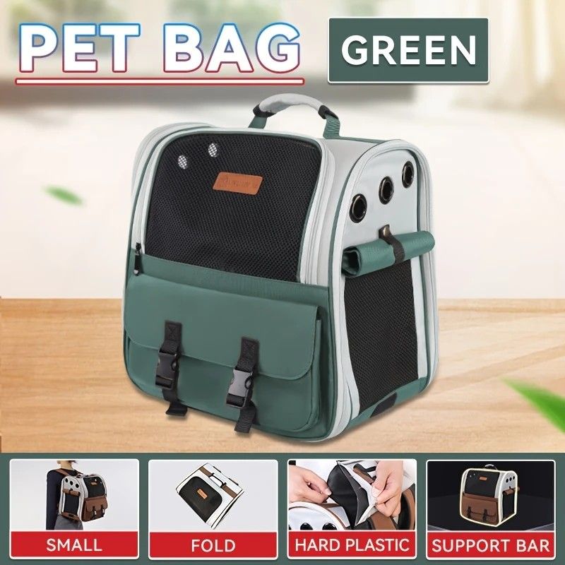 Cat Backpack Carrier - Lightweight, Foldable, Shape-Retaining Travel Bag for Cats and Small Dogs up to V1232-MBB004
