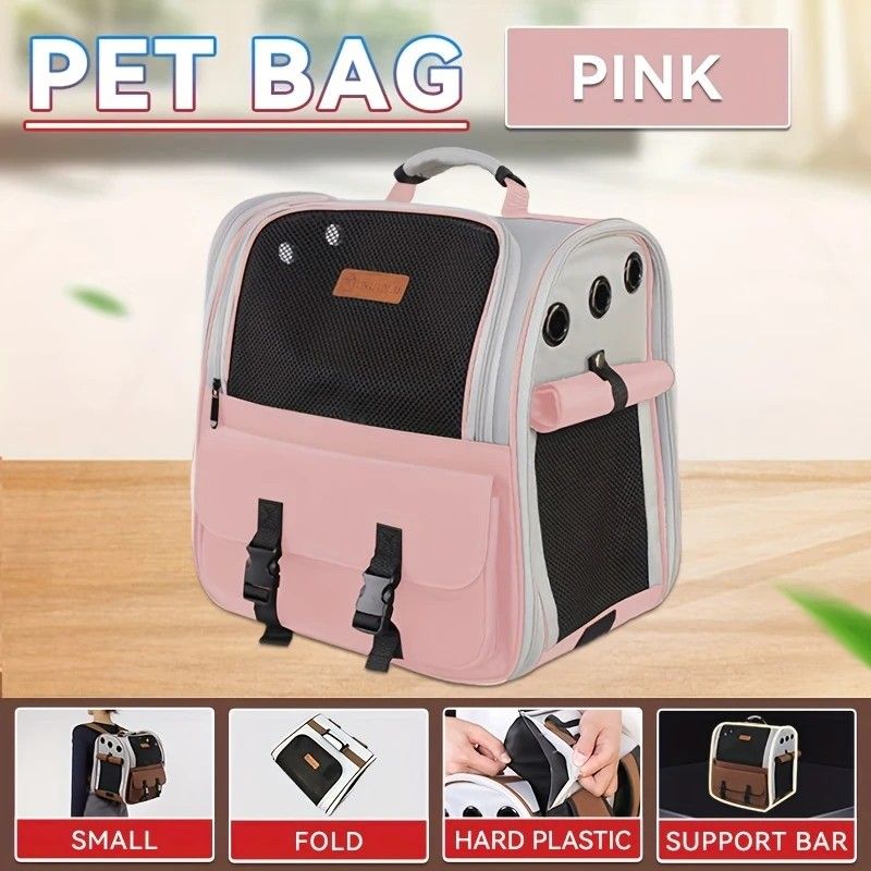 Cat Backpack Carrier - Lightweight, Foldable, Shape-Retaining Travel Bag for Cats and Small Dogs up to V1232-MBB004