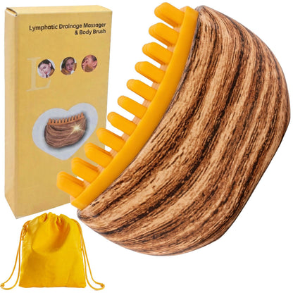 Dual-Sided Lymphatic Massage Brush: Silicone Boosts Circulation, Gua Sha Lifts, Wet & Dry Use, Essential Home V1232-MBLKS001