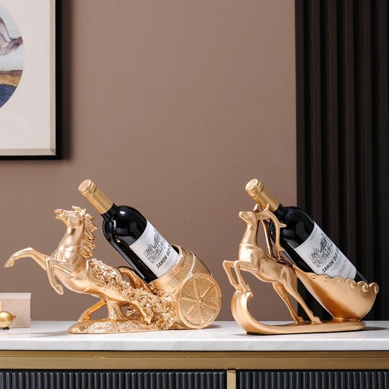 golden Freestanding Luxury Wine Rack, Stable Partitioned Storage, Hand-Carved "Success at First Attempt" V1232-MDCGJJ001