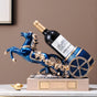Freestanding Luxury Wine Rack, Stable Partitioned Storage, Hand-Carved "Success at First Attempt" Horse, V1232-MDCGJJ002